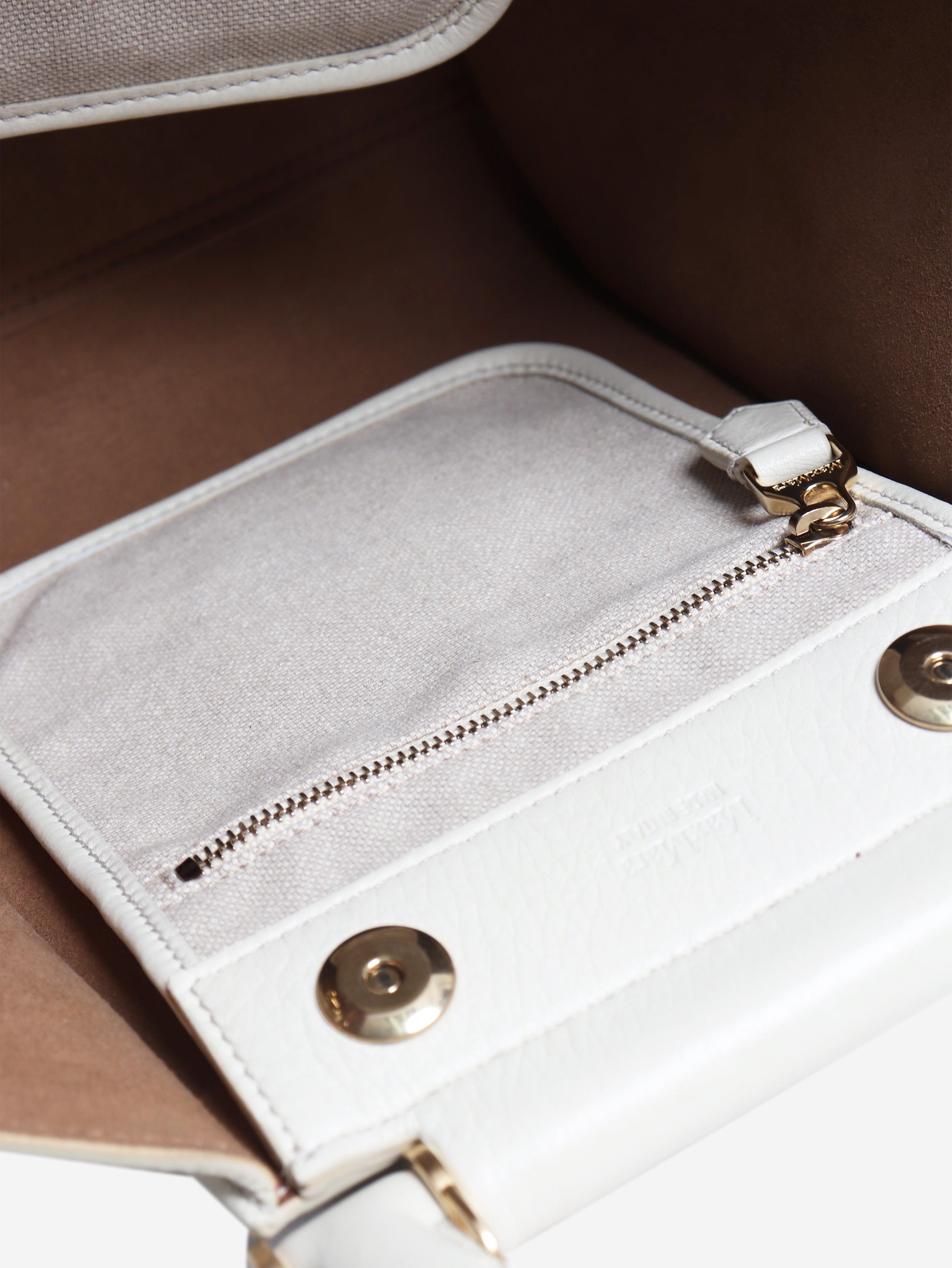 White leather 2way bag