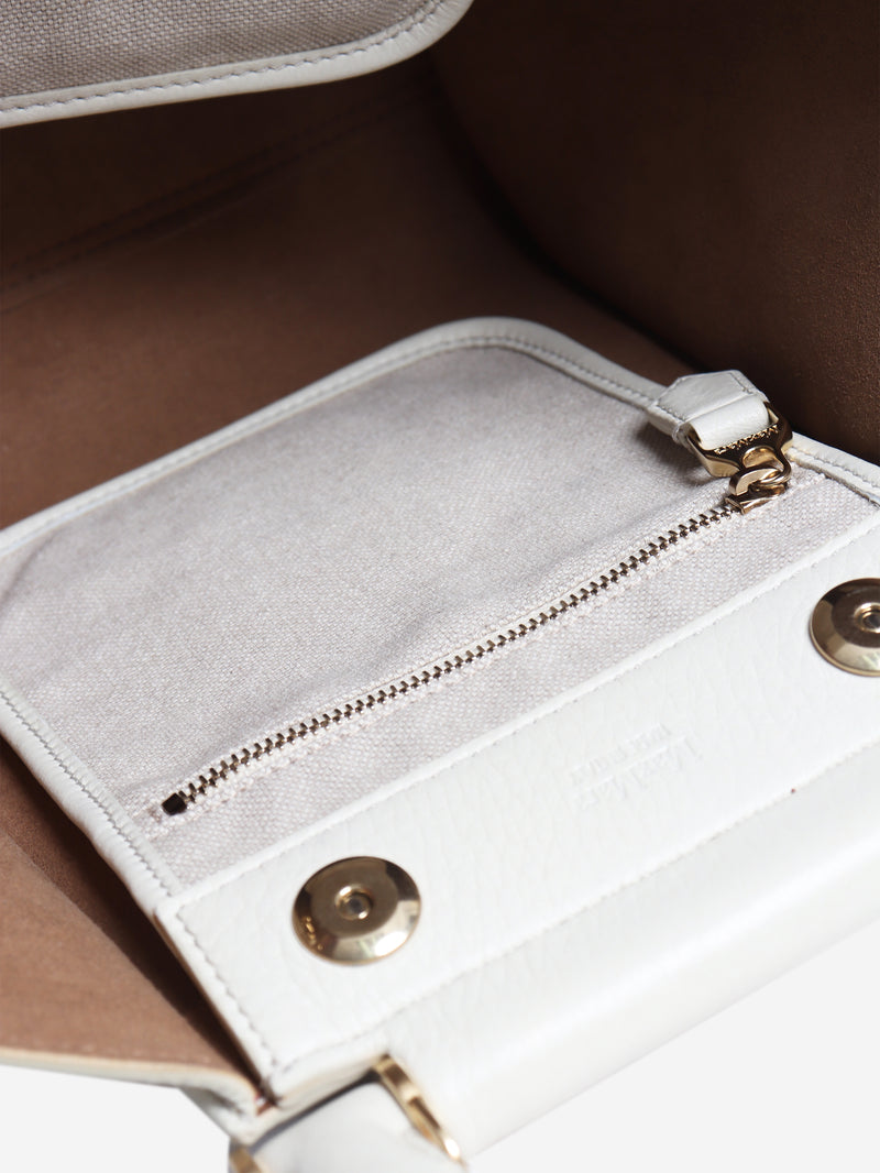 White leather 2way bag