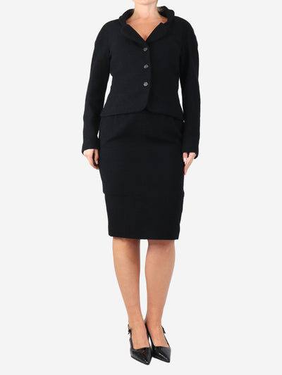 Black wool jacket and skirt set- size UK 12 Sets Chanel 