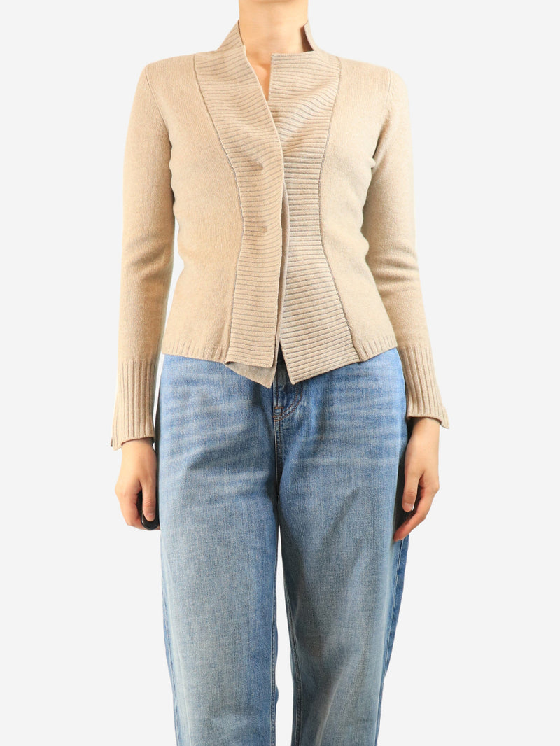 Neutral monili knit cardigan - size M Knitwear Brunello Cucinelli 