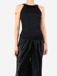 Dolce & Gabbana Black velour-halterneck tank top - size UK 10