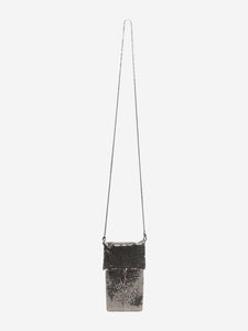 Jimmy Choo Silver soft phone holder