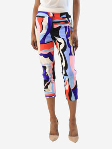 Emilio Pucci Multicolour cropped printed trousers - size UK 8