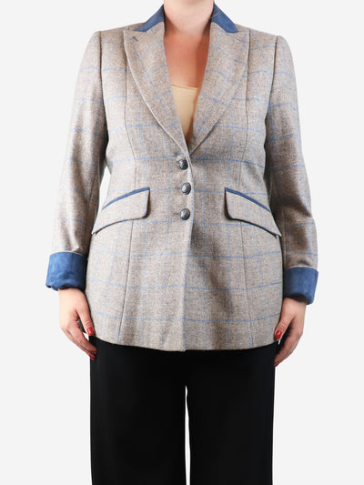 Brown check tweed jacket - size UK 14 Coats & Jackets Dubarry 