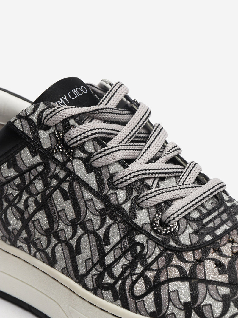 Silver and black Monogram glitter trainers - size EU 38.5 Trainers Jimmy Choo 