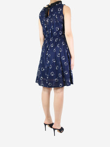 Marc Jacobs Dark blue sleeveless floral dress - size UK 8