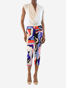 Emilio Pucci Multicolour cropped printed trousers - size UK 8