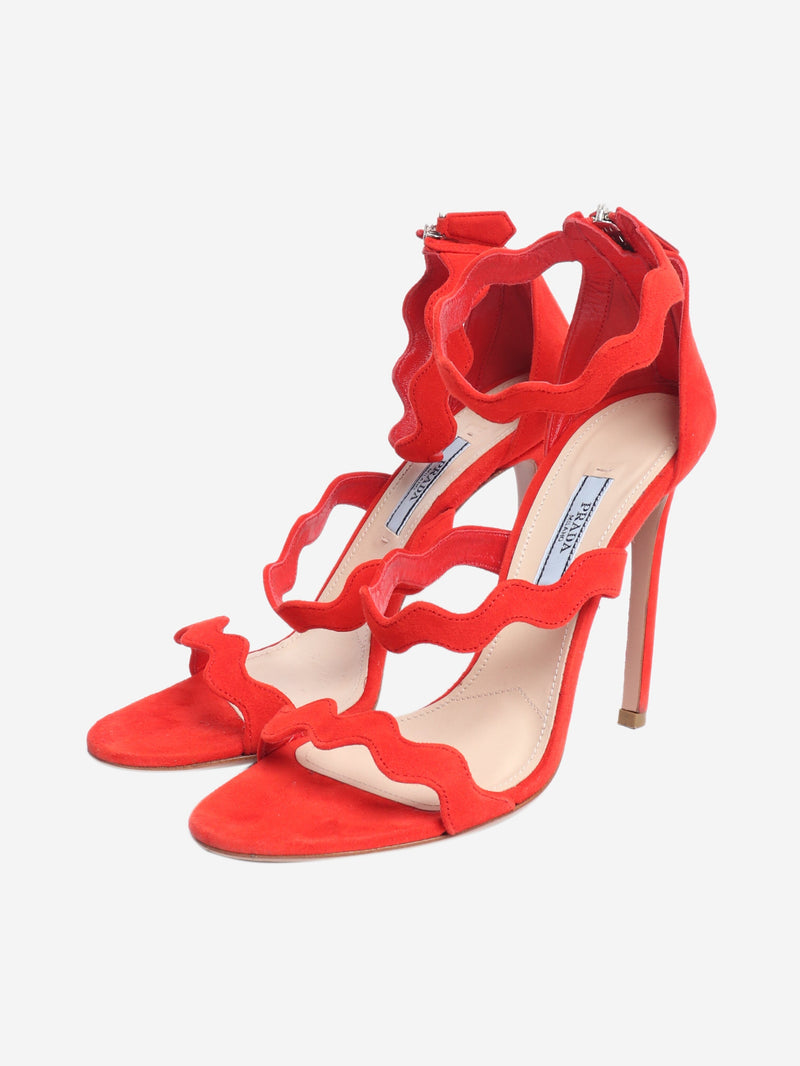 Red suede heels - size EU 37.5 (UK 4.5) Heels Prada 