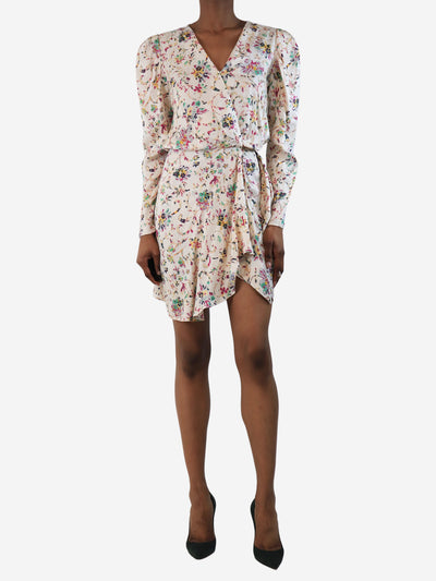 Pink floral wrap mini dress - size UK 6 Dresses Isabel Marant Etoile 