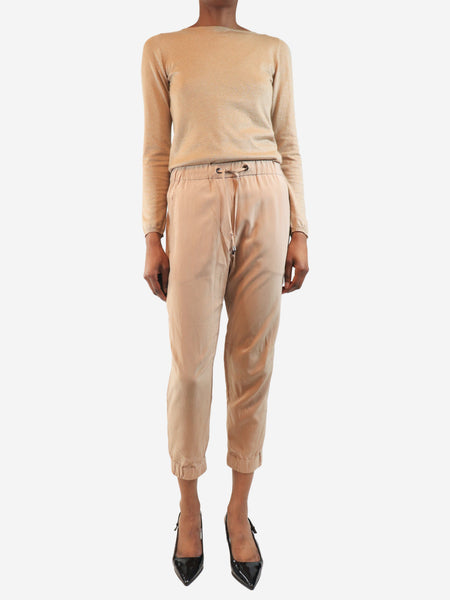 Blush silk trousers - size UK 6 alternate image
