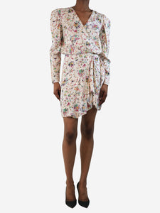 Isabel Marant Etoile Pink floral wrap mini dress - size UK 6