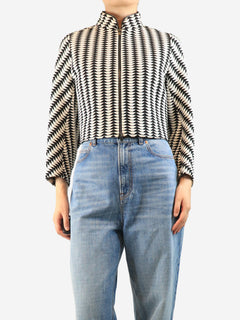 Black and white cropped monochrome jacket - size UK 16 Coats & Jackets Alaia 