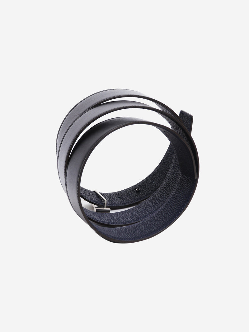 Black and navy reversible leather H belt Belts Hermes 