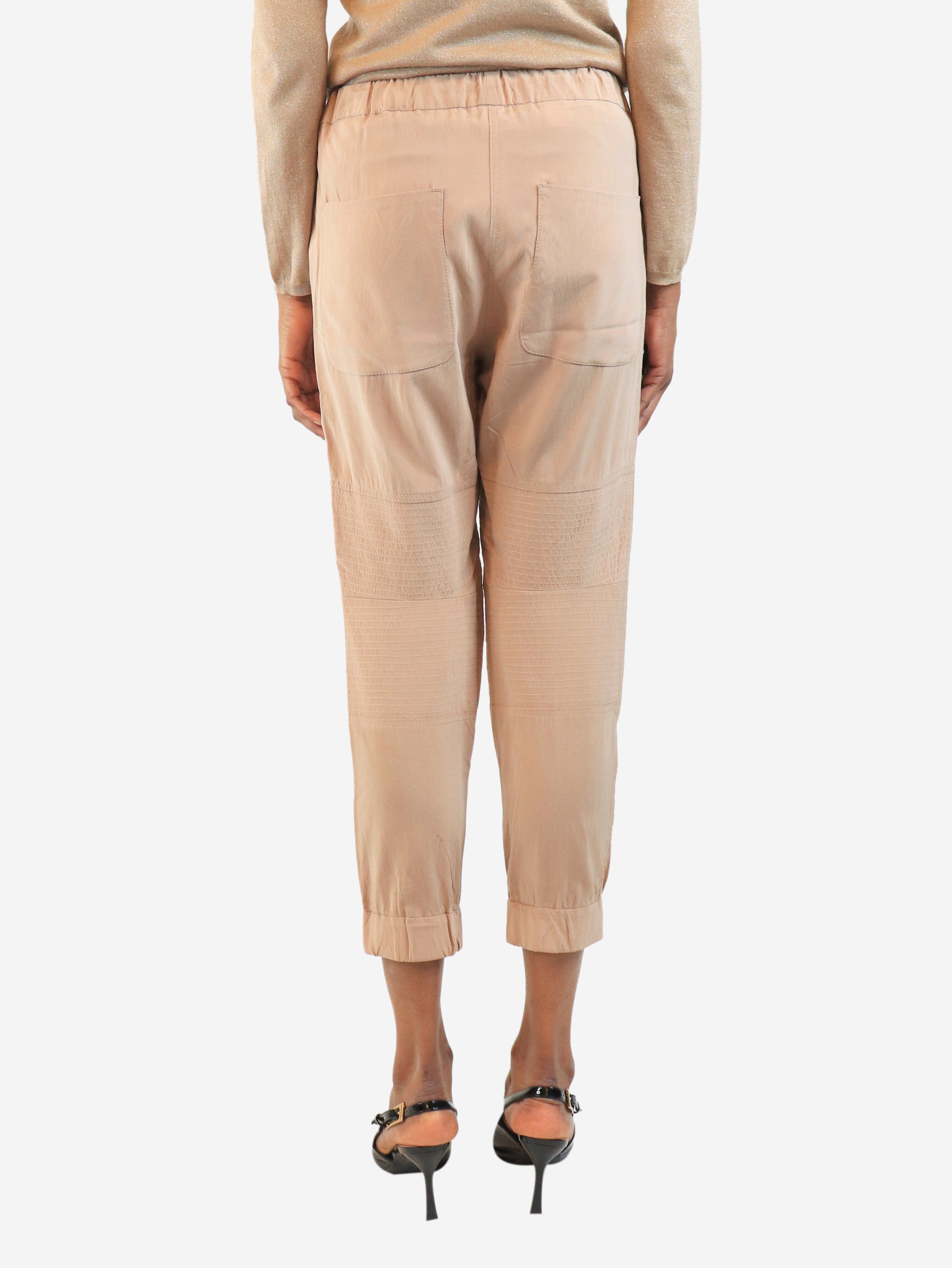 Blush silk trousers - size UK 6 Trousers Brunello Cucinelli 