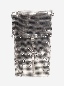 Jimmy Choo Silver soft phone holder
