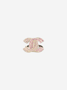 Chanel Gold bejewelled CC ring - size 9