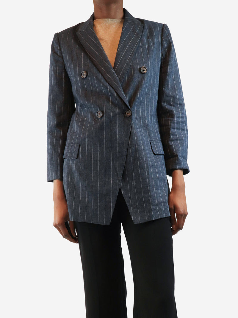 Grey pinstripe blazer - size UK 8 Coats & Jackets Brunello Cucinelli 