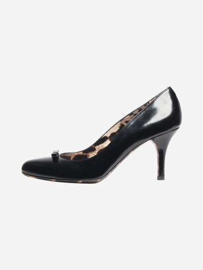 Black closed-toe heels with bow detail - size EU 41 Heels Dolce & Gabbana 