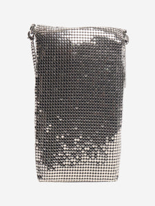Jimmy Choo Silver soft phone holder