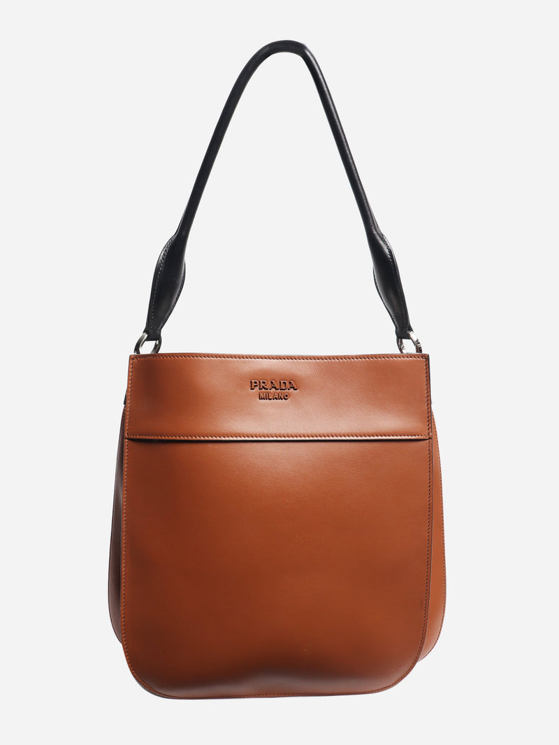 Brown City calf leather shoulder bag Shoulder bags Prada 