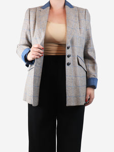 Dubarry Brown check tweed jacket - size UK 14
