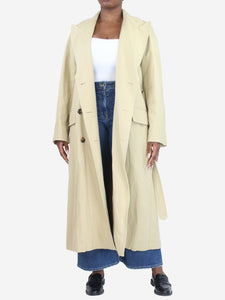 Dries Van Noten Neutral belted cotton-twill trench coat - size M