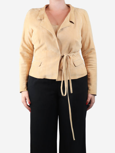 Neutral suede jacket - size UK 14 Coats & Jackets Natan Couture 