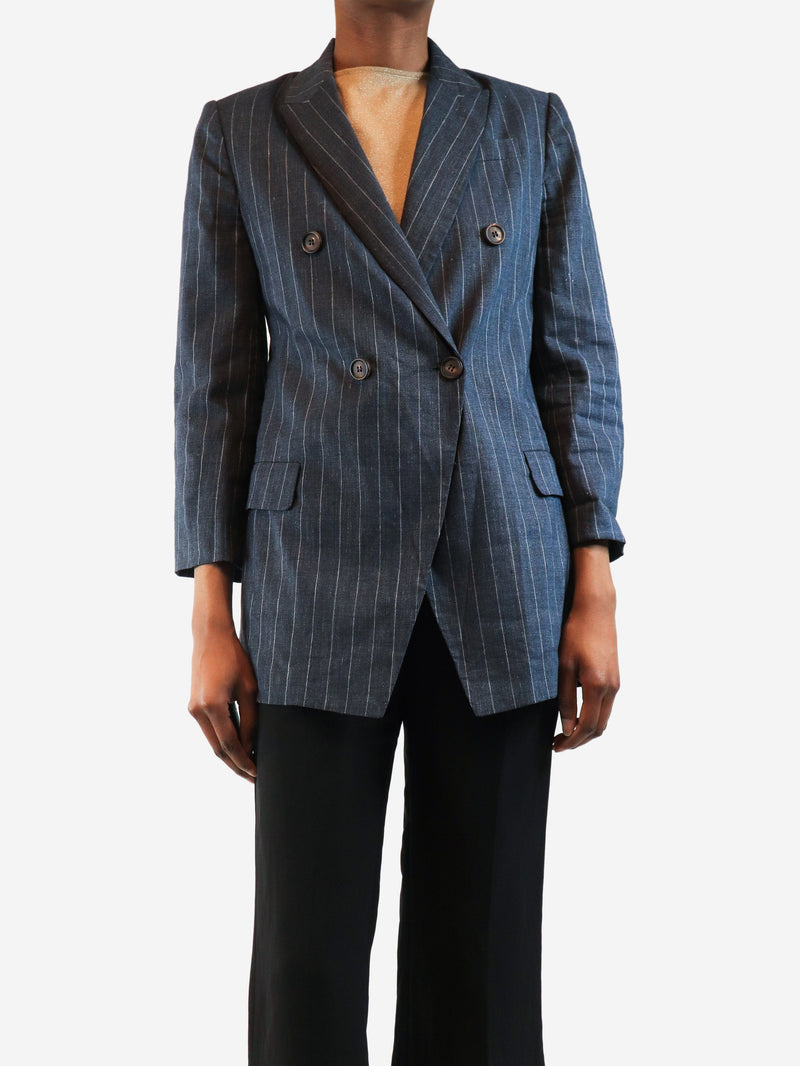 Grey pinstripe blazer - size UK 8 Coats & Jackets Brunello Cucinelli 
