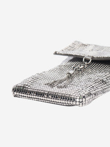 Jimmy Choo Silver soft phone holder