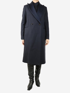 Golden Goose Deluxe Brand Navy blue double-breasted wool-blend coat - size S