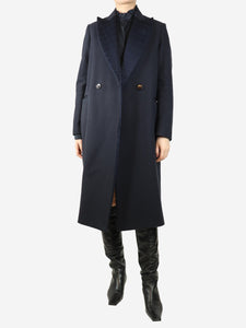 Golden Goose Deluxe Brand Navy blue double-breasted wool-blend coat - size S