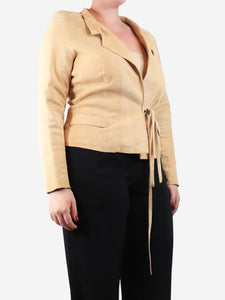 Natan Couture Neutral suede jacket - size UK 14