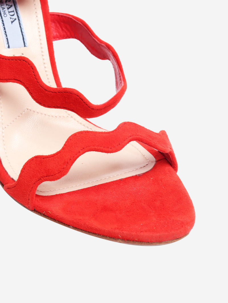 Red suede heels - size EU 37.5 (UK 4.5) Heels Prada 