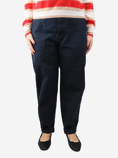 Navy blue linen-blend trousers - size UK 8 Trousers Isabel Marant Etoile 
