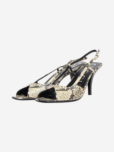 Gucci Neutral faux python open toe sling back - size EU 40