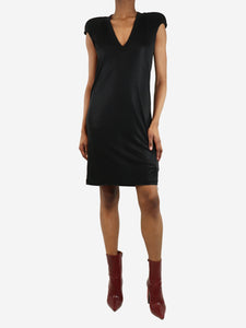 Rick Owens Black v-neck mini dress - size UK 6