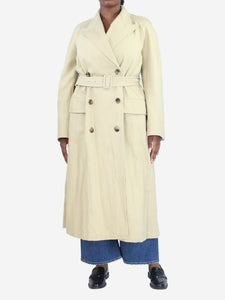 Dries Van Noten Neutral belted cotton-twill trench coat - size M