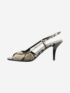 Gucci Neutral faux python open toe sling back - size EU 40