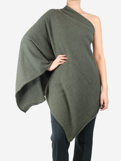 Green cashmere poncho - One size Knitwear Crimson 