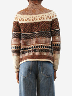 Brown fairisle jumper - size XS