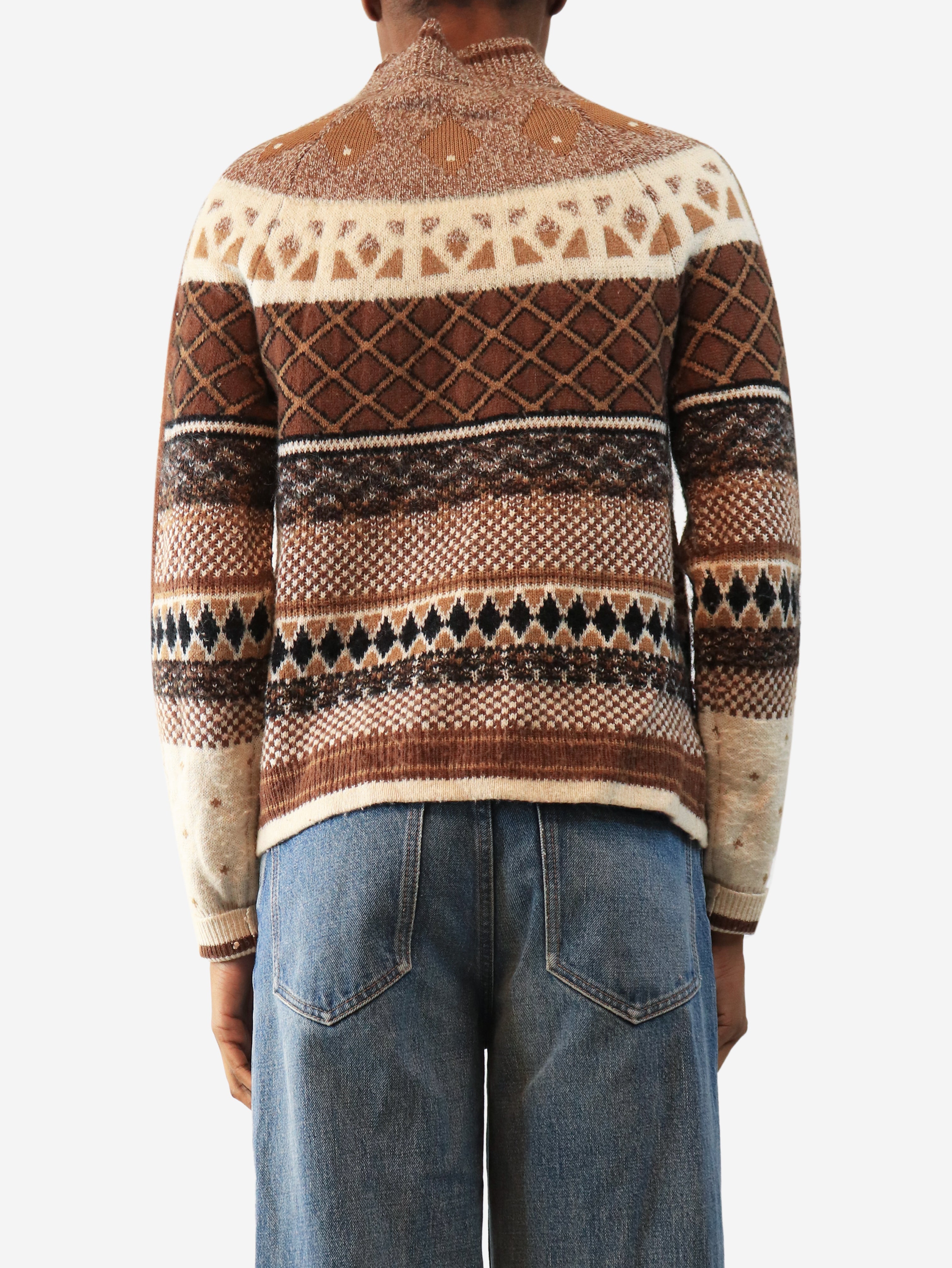 Brown fairisle jumper - size XS