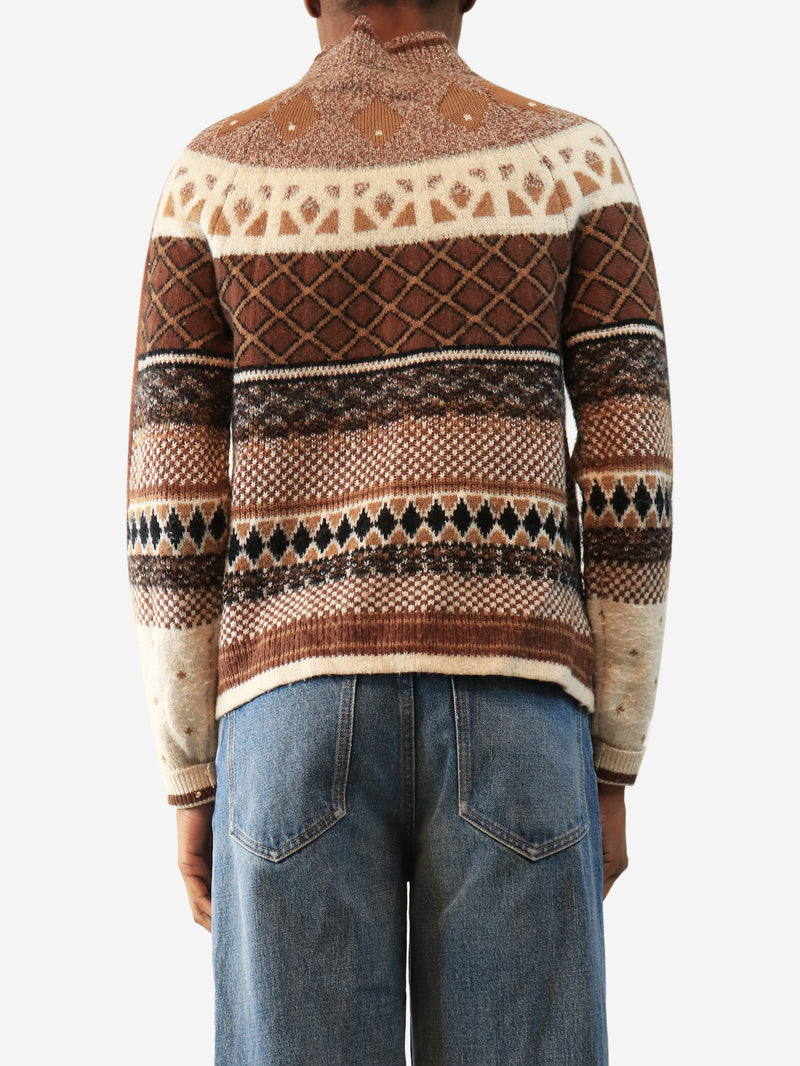 Brown fairisle jumper - size XS