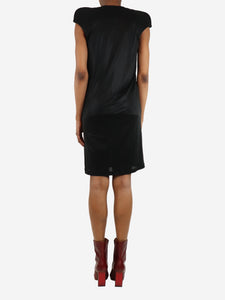 Rick Owens Black v-neck mini dress - size UK 6