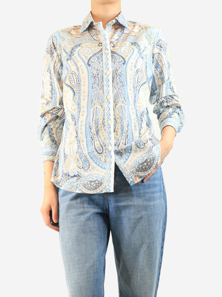 Blue paisley shirt - size UK 14 product image