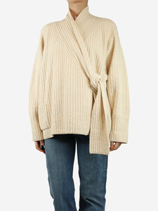 Lauren Manoogian Cream ribbed cardigan - One size