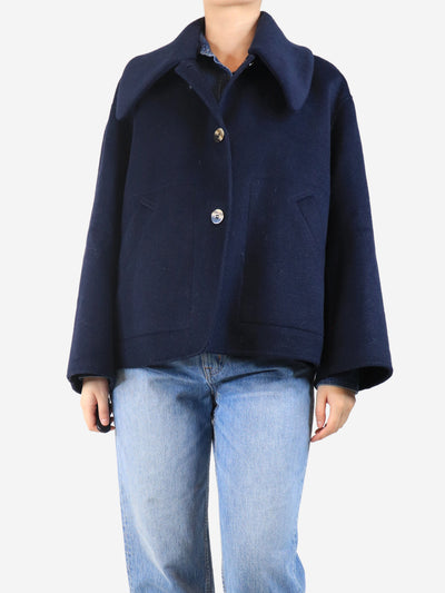 Navy blue wool-blend jacket - size UK 12 Coats & Jackets Ganni 