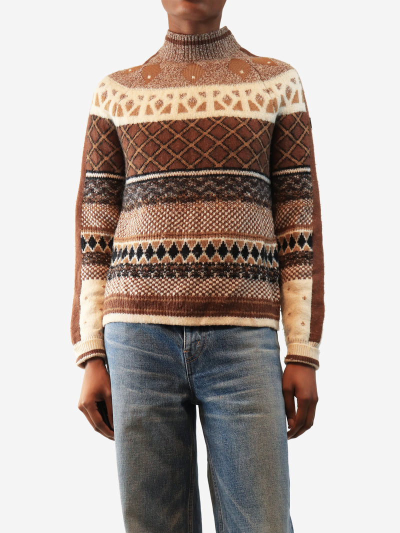 Brown fairisle jumper - size XS