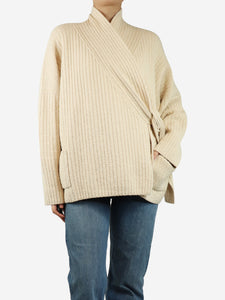 Lauren Manoogian Cream ribbed cardigan - One size