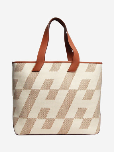 Brown and cream Cabas H en Biais tote bag Tote Bags Hermes 