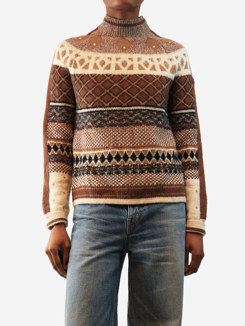 Brown fairisle jumper - size XS